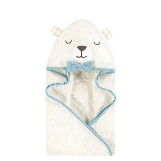 Hudson Baby 1 Piece Animal Hooded Towel (50001CH/Gingham Bear Boy)