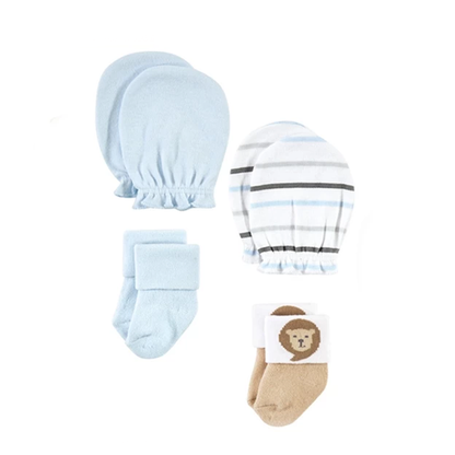 Hudson Baby 4 Piece Sock and Mitten Set (Lion/00717CH)