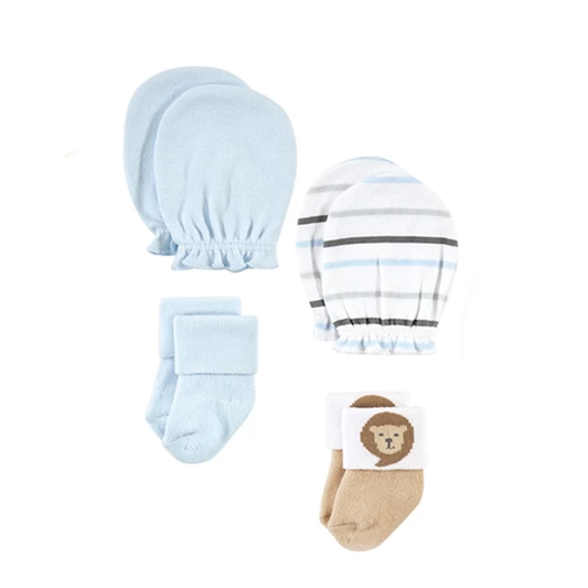 Hudson Baby 4 Piece Sock and Mitten Set (Lion/00717CH)