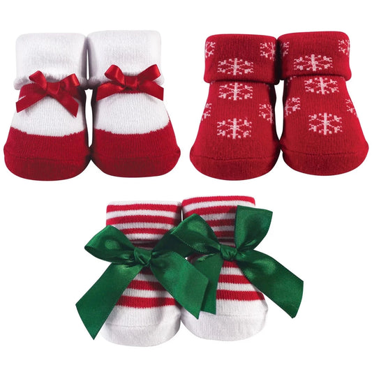 Hudson Baby 3 Piece Girl & Boy Christmas Gift Set Socks (56803)