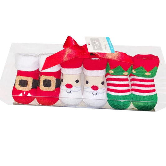 Hudson Baby 3 Piece Girl & Boy Christmas Gift Set Socks (56800)