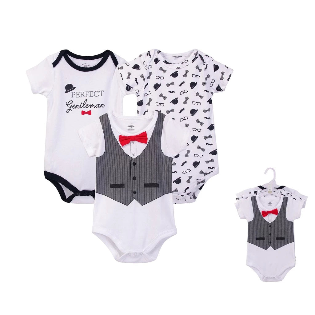 Little Treasure 3 Pack Bodysuit Onesies (Perfect Gentlemen/72347)