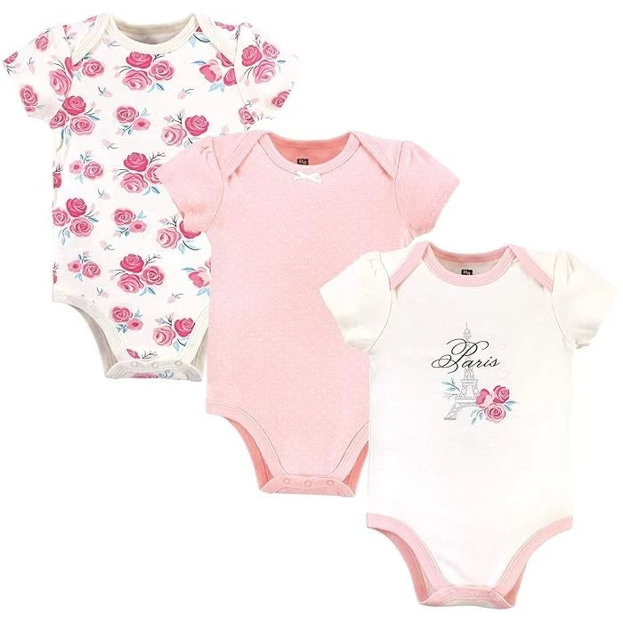 Hudson Baby 3 Pack Onesies Bodysuit (52935/Paris)
