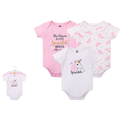 Hudson Baby 3 Pack Onesies Bodysuit (55608CH/Unicorn)