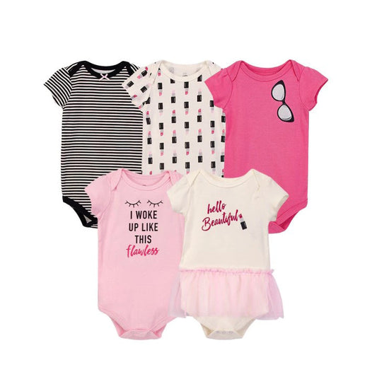 Little Treasure 5 Pack Bodysuit Onesies (71777/Beautiful)