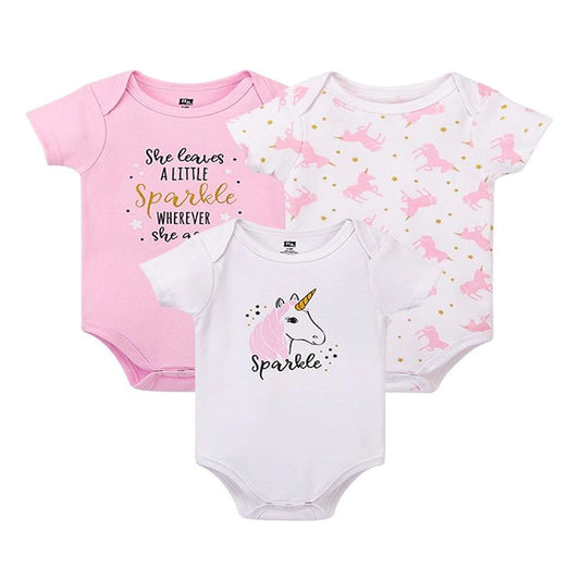 Hudson Baby 3 Pack Onesies Bodysuit (55608CH/Unicorn)