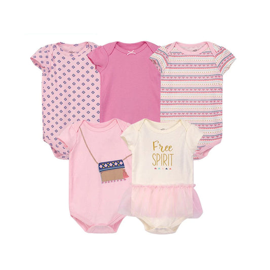 Little Treasure 5 Pack Bodysuit Onesies (71798/Free Spirit)