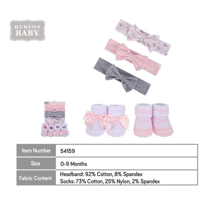 Hudson Baby 5 Piece Headband and Socks (54159/Floral)