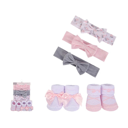 Hudson Baby 5 Piece Headband and Socks (54159/Floral)