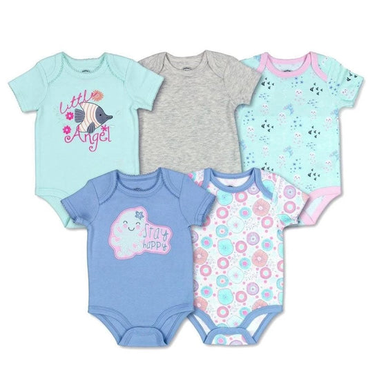 Mother's Choice 5 Pack Onesies Bodysuit (IT3358/Stay Happy)
