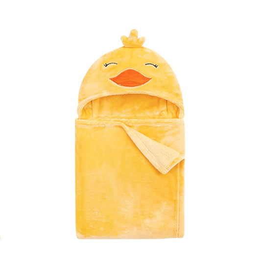 Hudson Baby 1 Piece Plush Fleece 3D Hooded Blanket (51578/Duck)