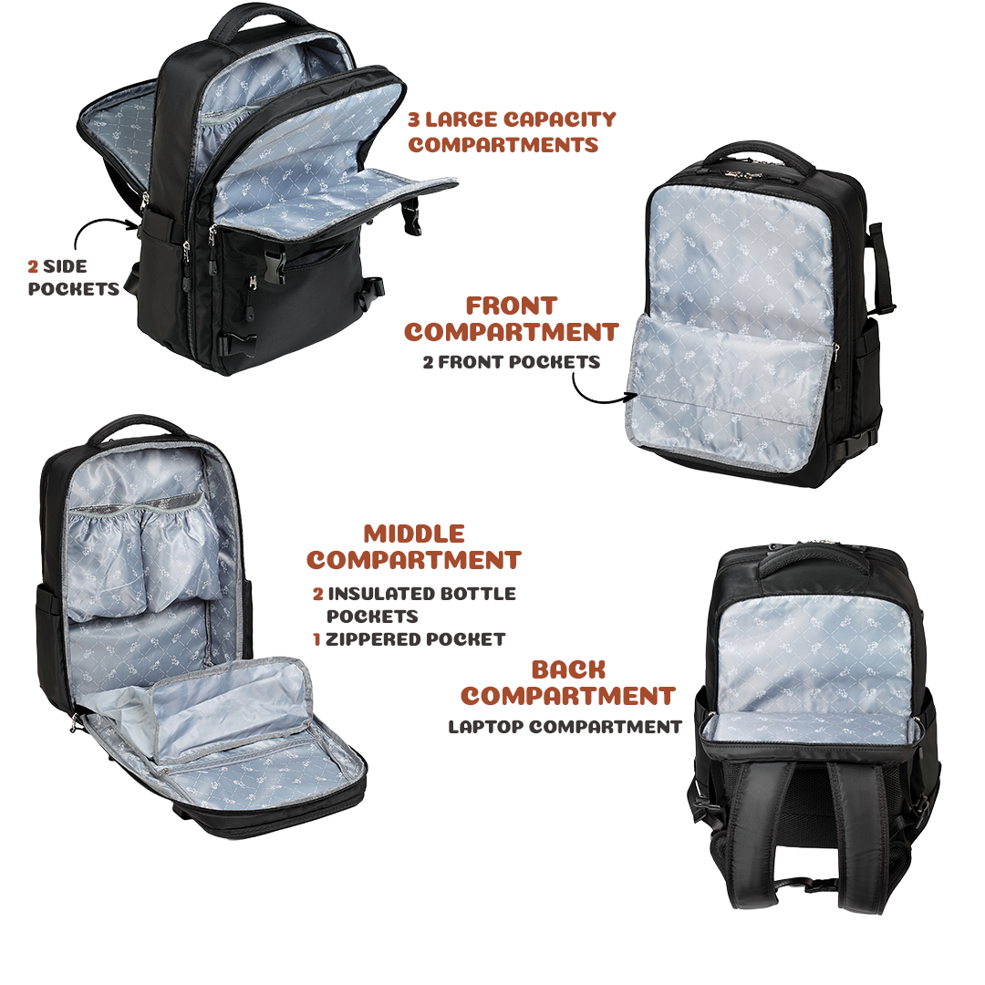 Colorland Smart all-in-one Diaper Backpack (BP242-A/Black)