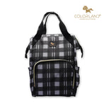 Load image into Gallery viewer, Colorland Mommy Diaper Backpack (BP156-C/Black And Grey Grids)
