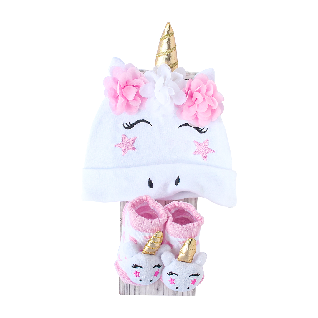Mother's Choice 2 Pack Infant Hat & Socks (Unicorn/IT4153)