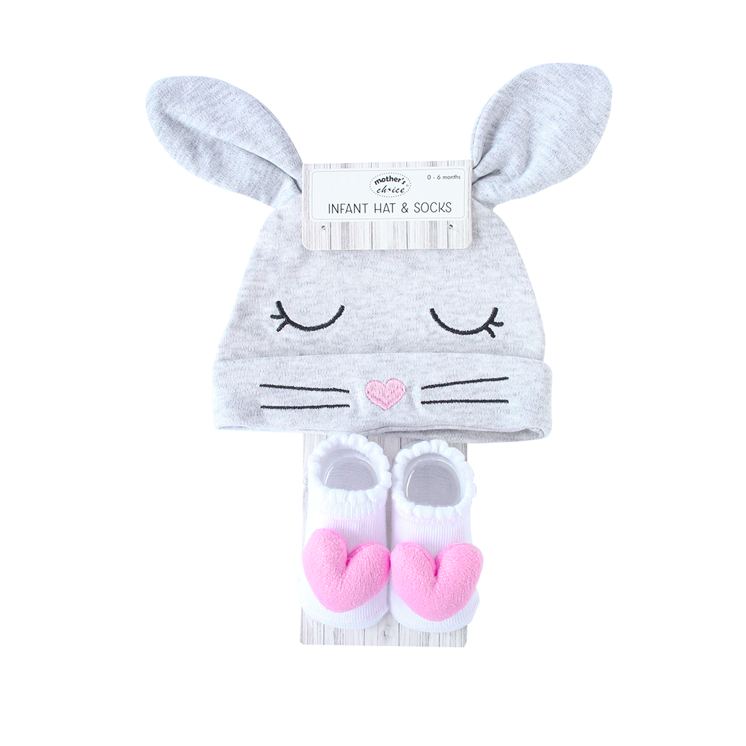 Mother's Choice 2 Pack Infant Hat & Socks (Rabbit/IT4154)