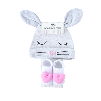 Mother's Choice 2 Pack Infant Hat & Socks (Rabbit/IT4154)