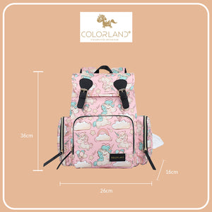 Colorland Mommy Diaper Backpack (BP235-F/Pink Unicorn)
