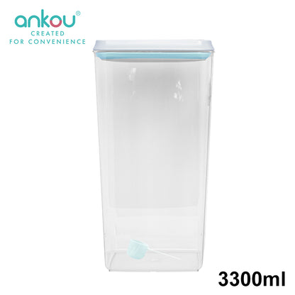 Ankou Airtight 4 Piece Multipurpose Airtight Food Storage Container Set (1200ml,2000ml,2700ml,3300ml)