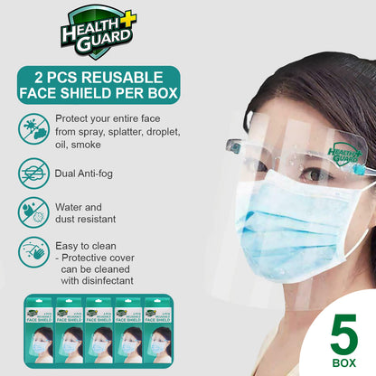 Health Guard 2 pcs Reusable Protective Face Shields with Box (HH-015)