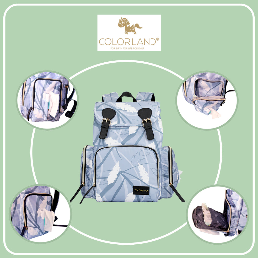 Colorland Mommy Diaper Backpack (BP235-C/Blue Feather)