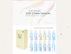 The Twelve Toddler Toothbrush in Pastel Color 12 pcs (1-3 years old)