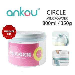 Ankou Airtight 1 Touch Button Clear Container With Scoop and Holder 800ml (Circle)