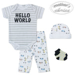 Load image into Gallery viewer, Mother&#39;s Choice 4 Piece Layette Set (Hello World / IT2288)
