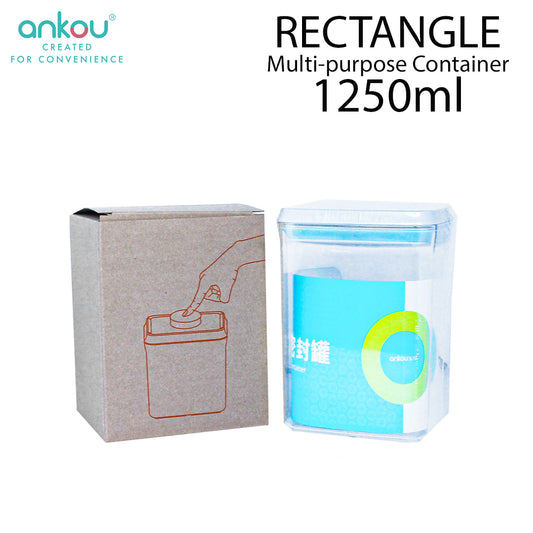 Ankou Airtight 1 Touch Multipurpose Airtight Food Storage Container 1250ml (Rectangular)