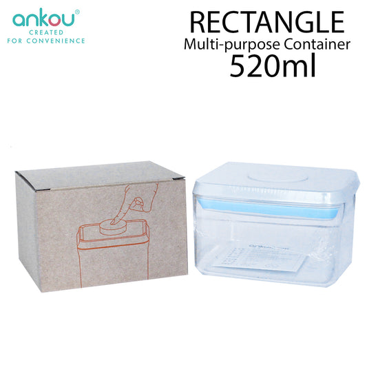 Ankou Airtight 1 Touch Multipurpose Airtight Food Storage Container 520ml (Rectangular)