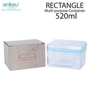 Ankou Airtight 1 Touch Multipurpose Airtight Food Storage Container 520ml (Rectangle)