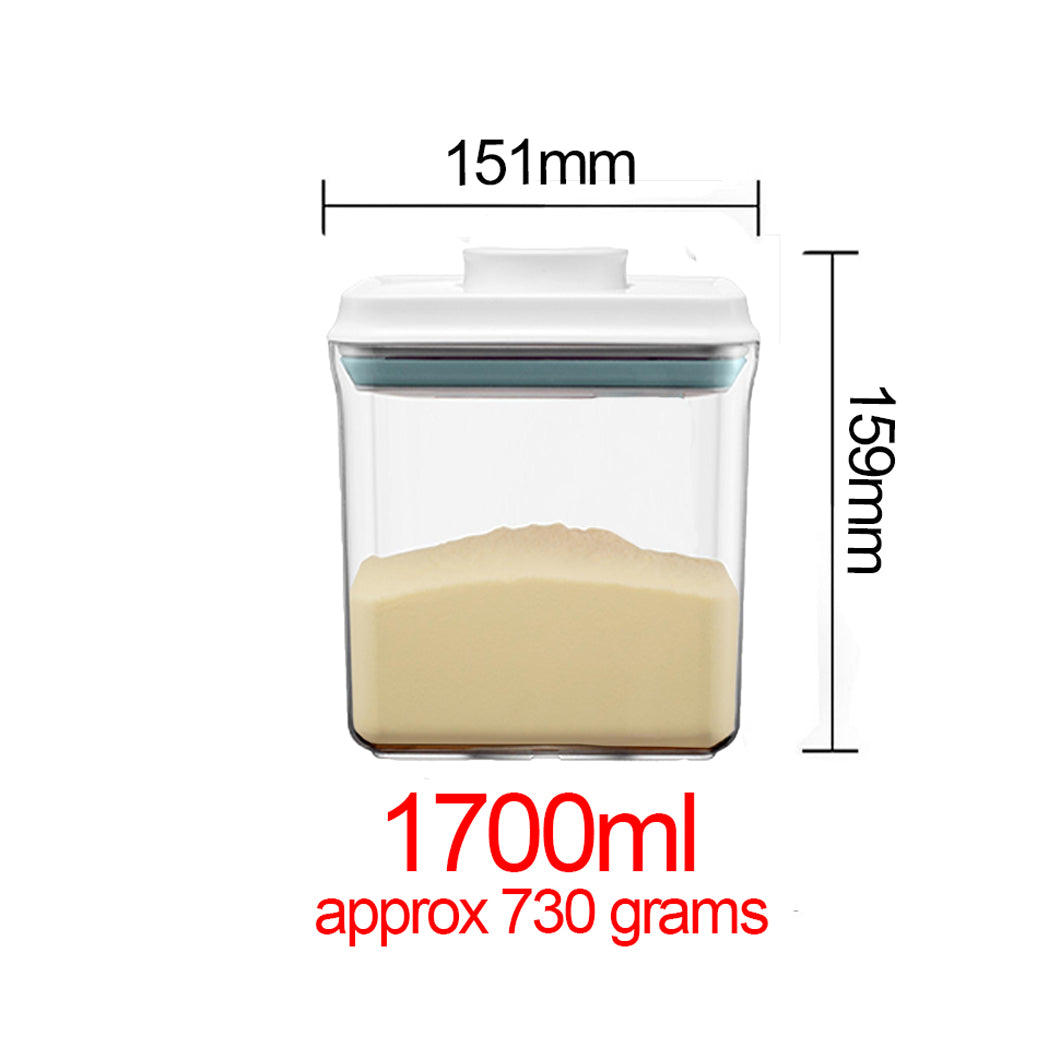 Ankou Airtight 4 Piece Multipurpose Airtight Clear Container Rectangle Gift Set with Scooper (1000ml, 1700ml x 2 and 2300ml)
