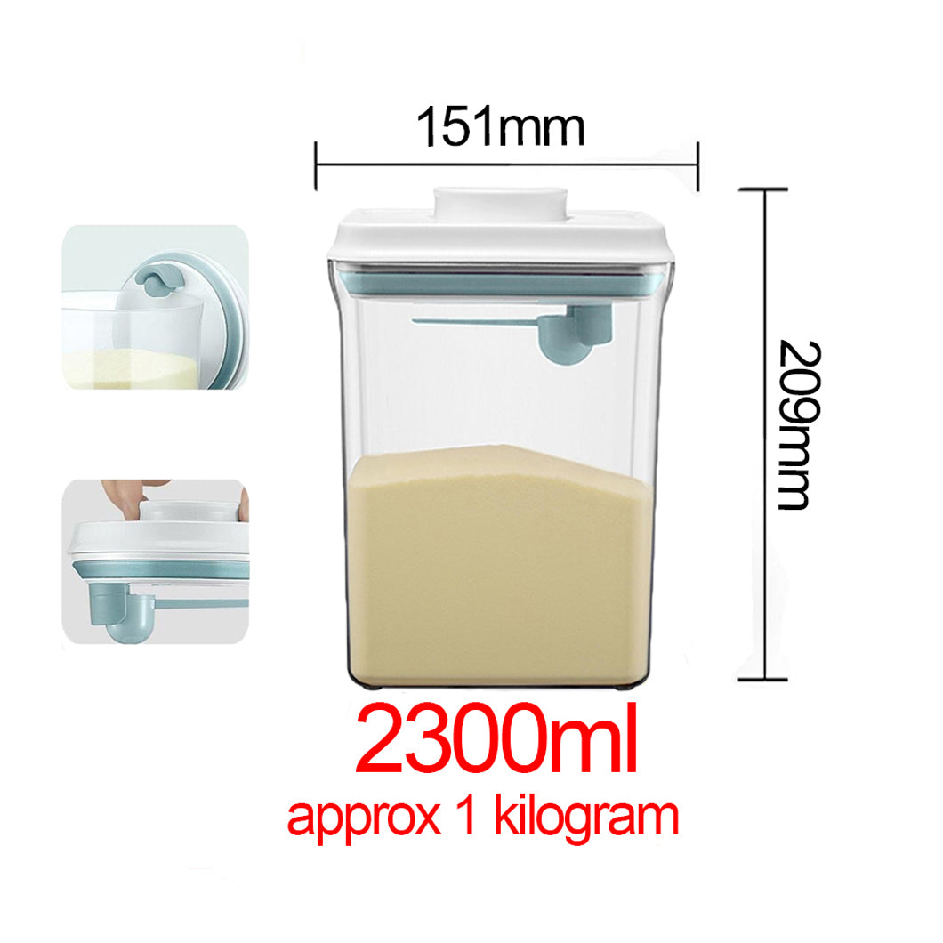 Ankou Airtight 4 Piece Multipurpose Airtight Clear Container Rectangle Gift Set with Scooper (1000ml, 1700ml x 2 and 2300ml)