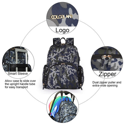 Colorland Kate Baby Changing Backpack (BP155-D/Camo)