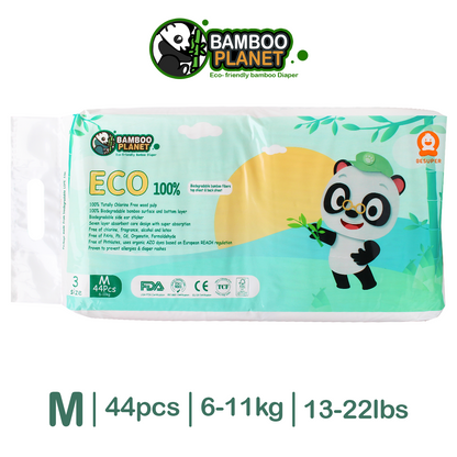 Bamboo Planet Eco-Friendly Bamboo Tape Diaper (Medium 44pcs/Pack)