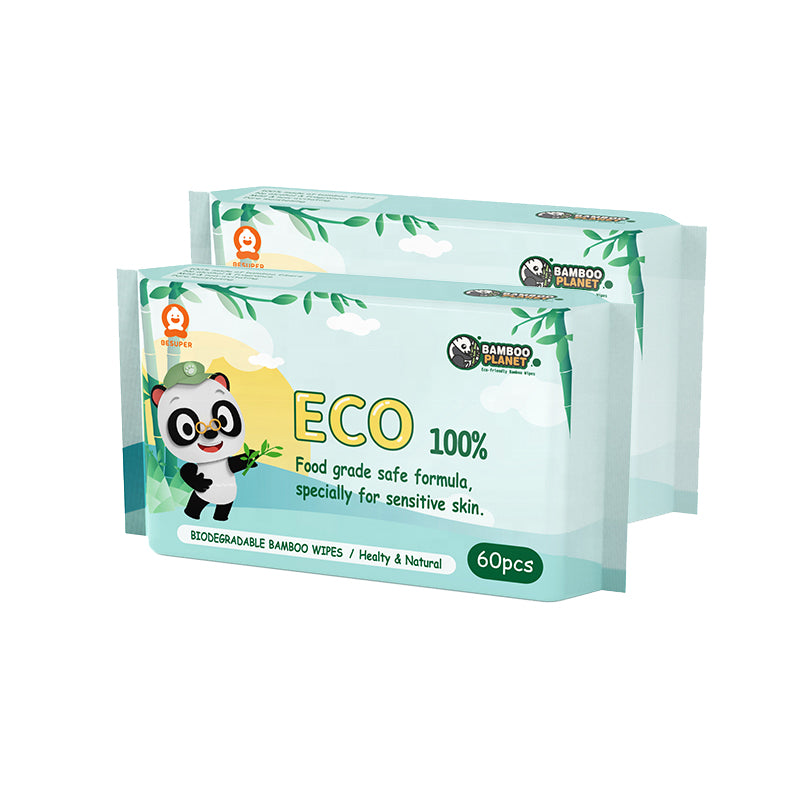 Bamboo Planet 100% Eco-friendly Bamboo Wipes (60 pcs/pack)