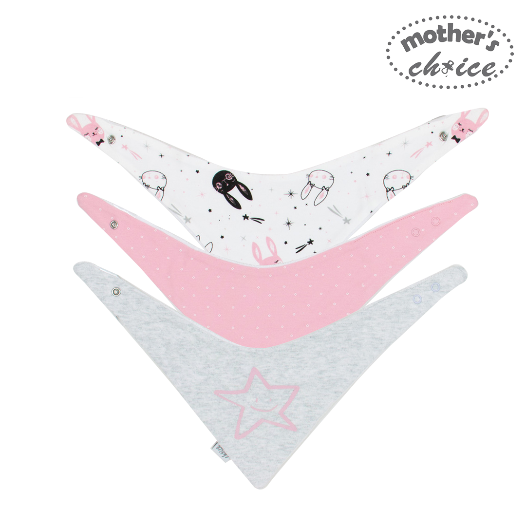 Mothers Choice 3 Pack Reversible Bandana Bib (IT11678)