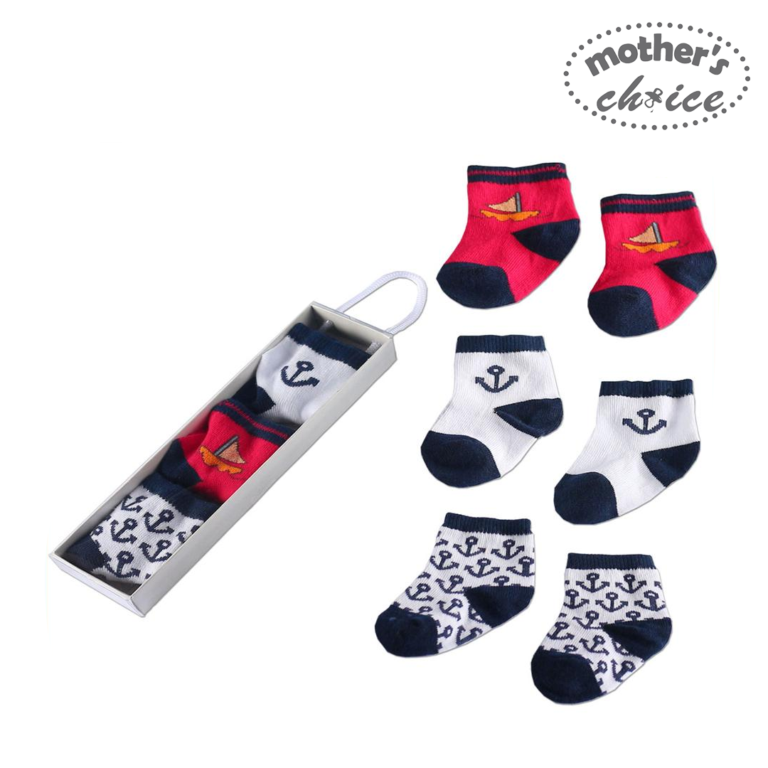Mother's Choice 3 Pack Infant Cute Baby Socks (IT11719)