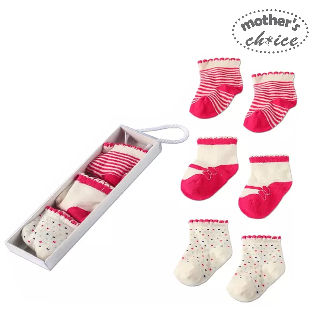 Mother's Choice 3 Pack Infant Cute Baby Socks (IT11724)
