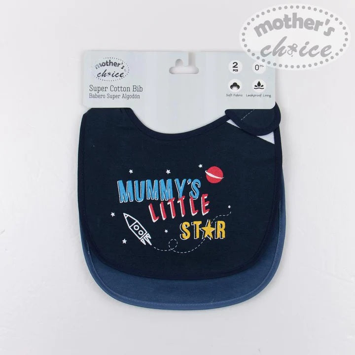 Mother's Choice 2 Pack Super Cotton Bib (IT1317/Mummy's Little Star)