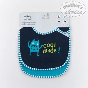 Mother's Choice 2 Pack Super Cotton Bib (IT1318/Cool Dude!)