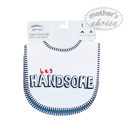 Mother's Choice 2 Pack Super Cotton Bib (IT1320/Hey Handsome)