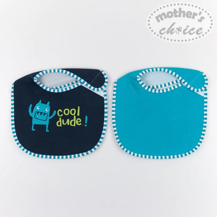 Mother's Choice 2 Pack Super Cotton Bib (IT1318/Cool Dude!)