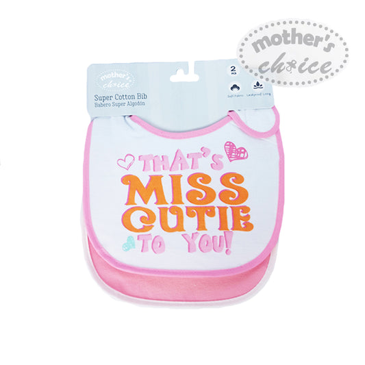 Mother's Choice 2 Pack Super Cotton Bib (IT1323/Miss Cutie)