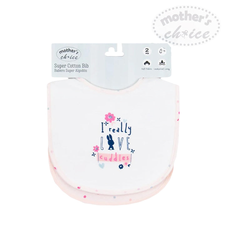 Mother's Choice 2 Pack Super Cotton Bib (IT1325/I Really Love Cuddle)