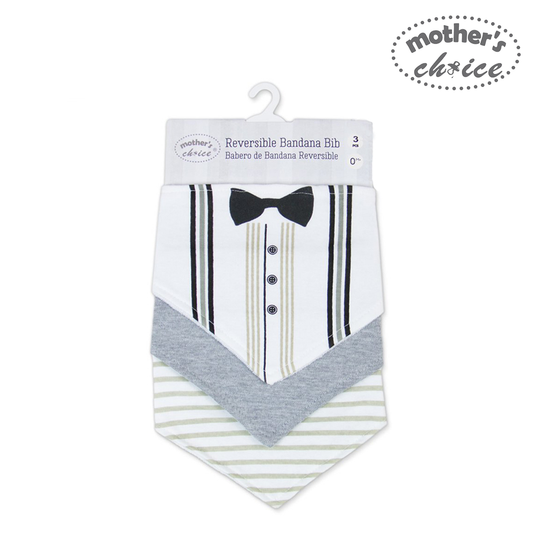 Mother's Choice 3 Pack Reversible Bandana Bib Bow & Tie (IT1365)