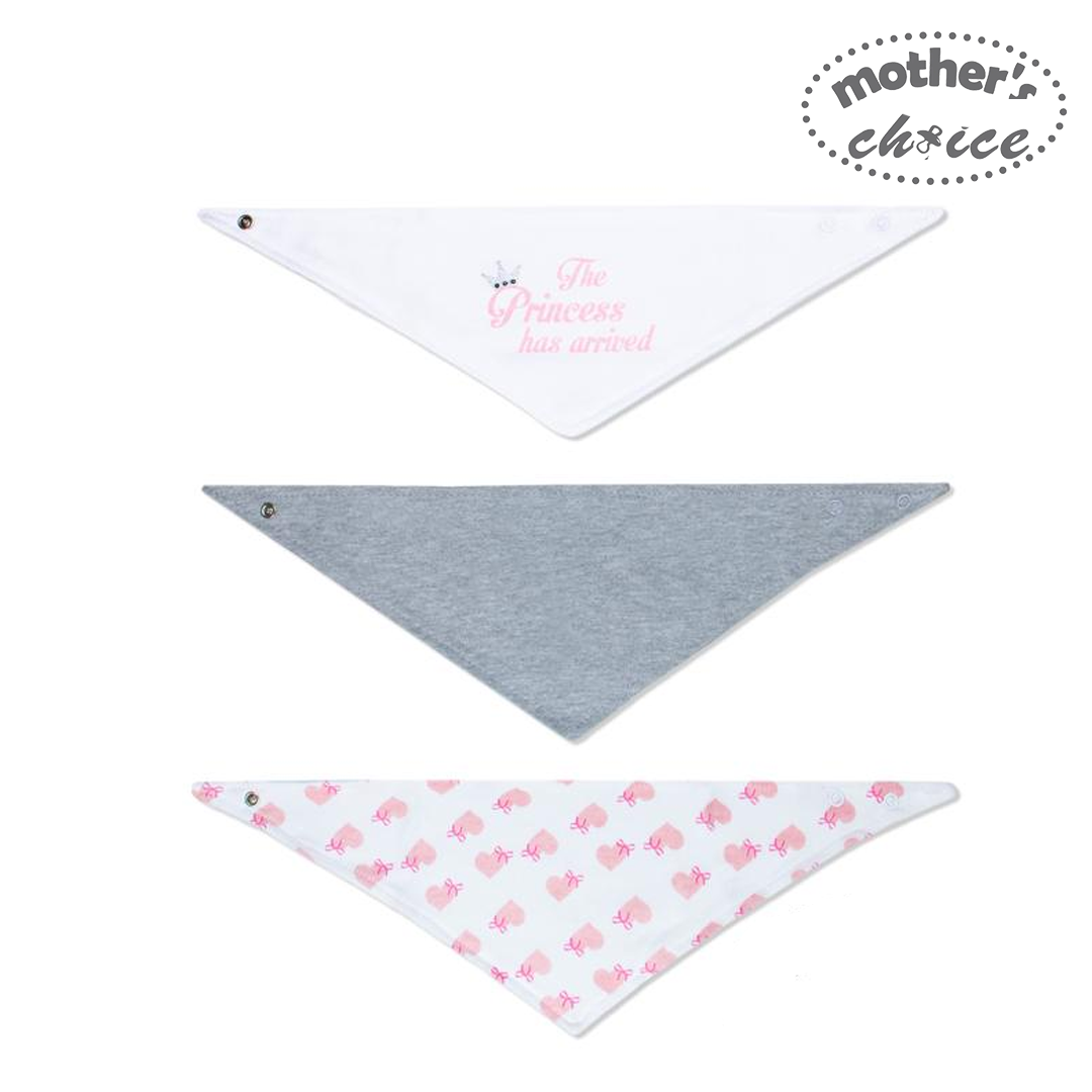 Mother's Choice 3 Pack Reversible Bandana Bib Princess (IT1369)