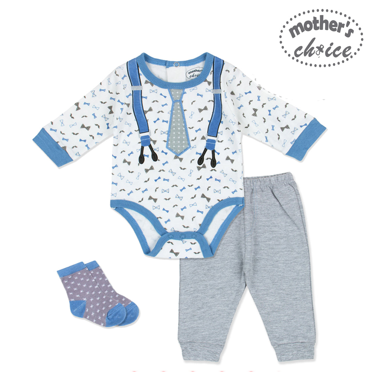 Mother's Choice 3 Piece Set of Onesie, Leggings and Socks (IT1584)