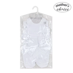 Load image into Gallery viewer, Mother&#39;s Choice White Collection 5 Piece Set (Sleepsuit, Onesie, Bib, Hat &amp; Mittens/ IT2055)
