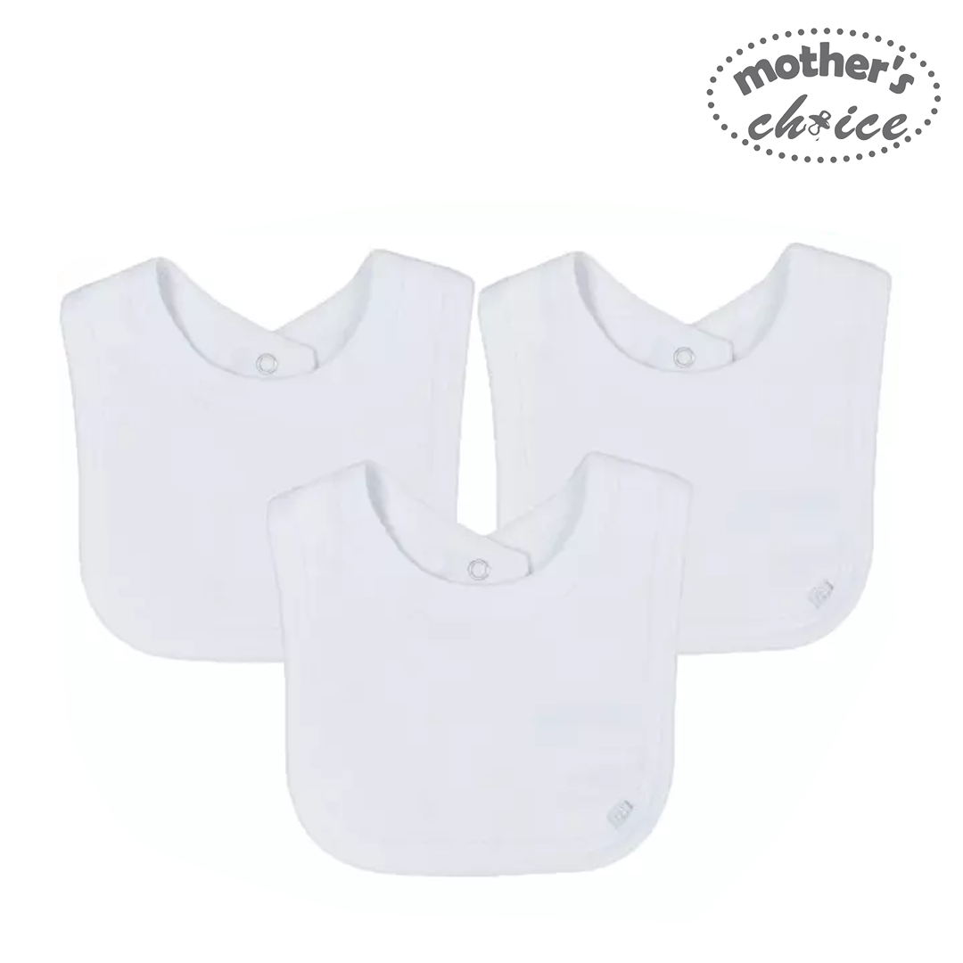 Mother's Choice White Collection Bib 3 Pack Daily Essentials (IT2058)