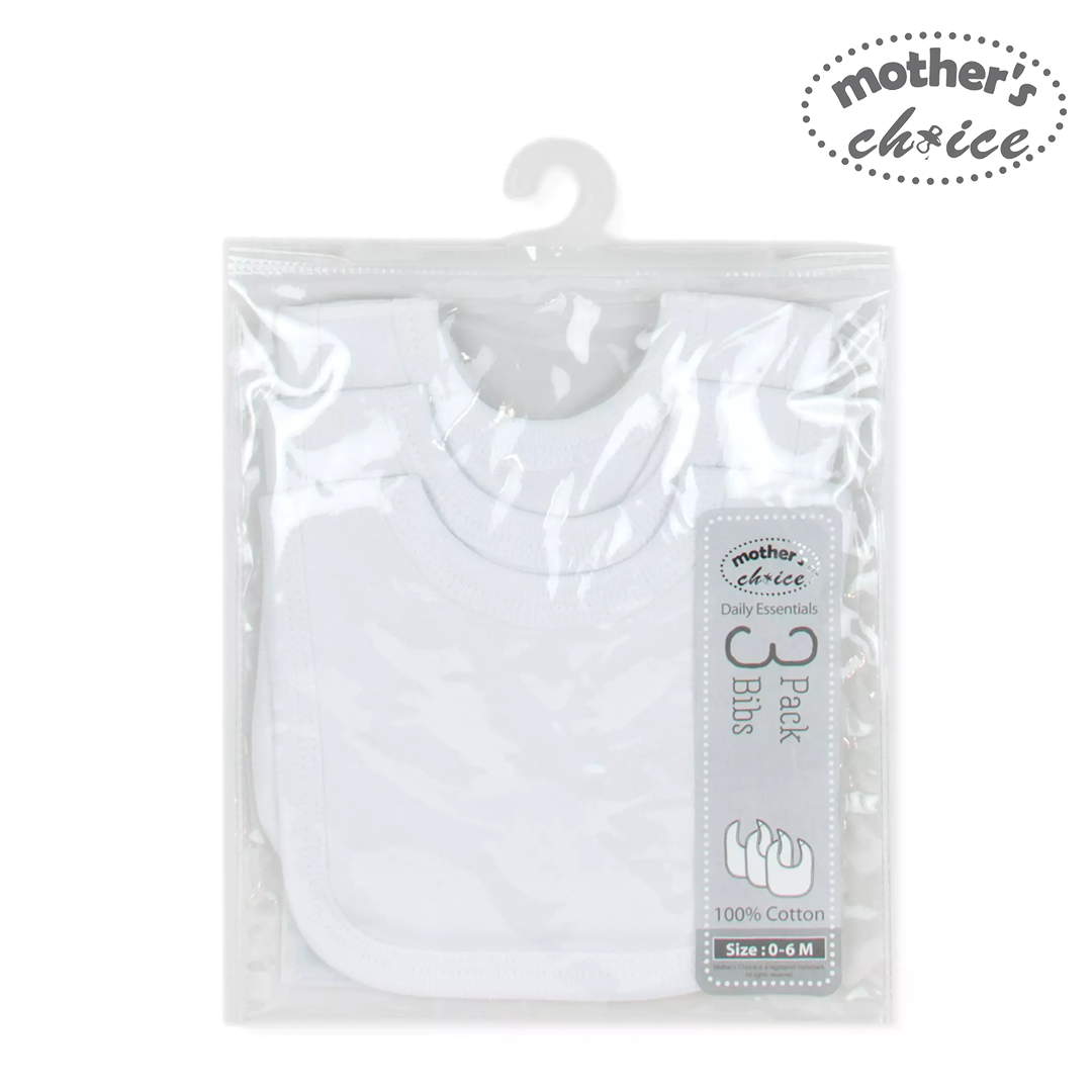 Mother's Choice White Collection Bib 3 Pack Daily Essentials (IT2058)